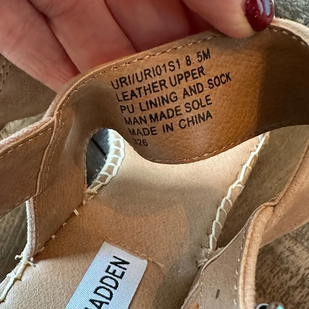 Steve  Madden Uri Espadrille Wedges 8.5 neutral - Picture 4 of 8